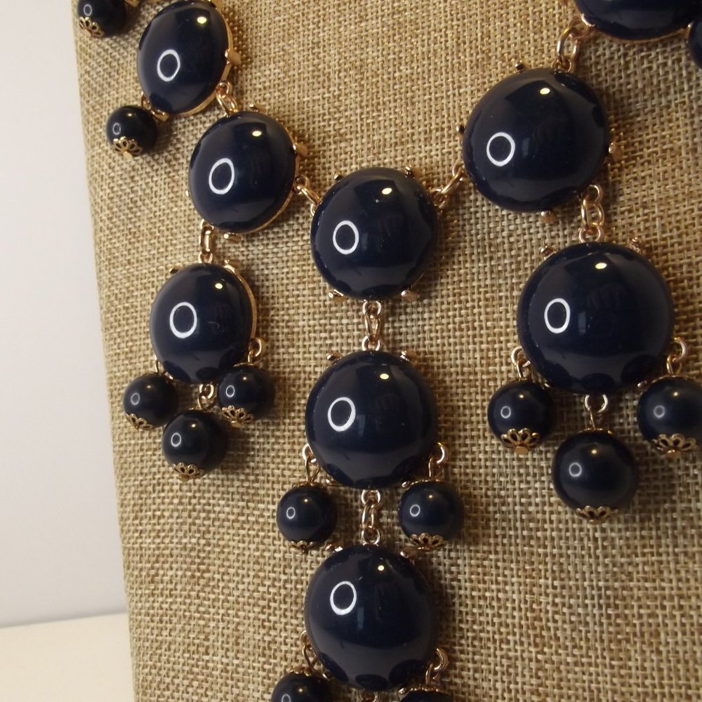 Navy Blue Statement Bubble Necklace - image 2